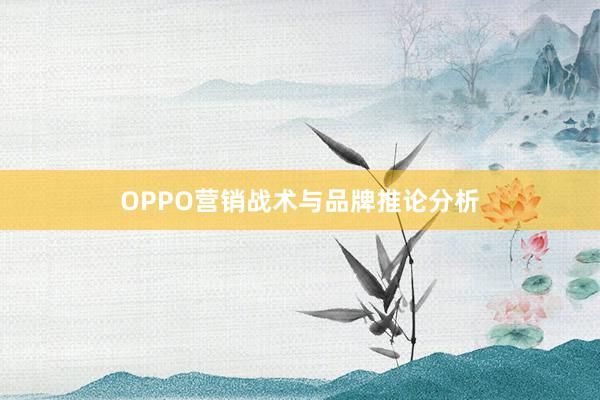 OPPO营销战术与品牌推论分析